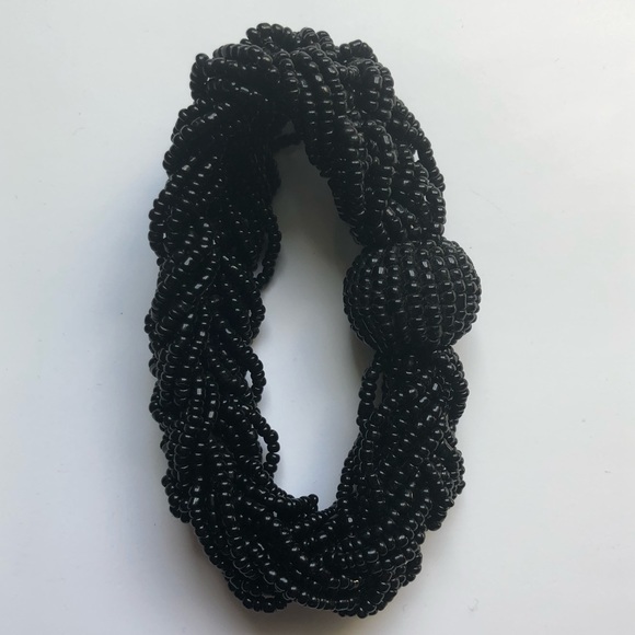 Black beaded elastic bracelet - Picture 8 of 12
